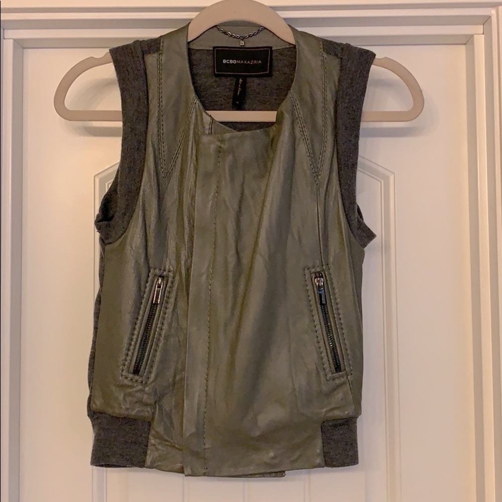NWT BCBG maxazria 100% leather vest